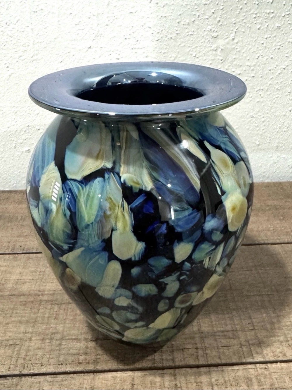 1998 Eickholt Art Glass Signed Vase Small 6”